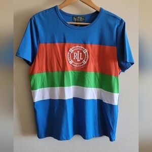 Ralph Lauren Nautical Beaded Insignia Striped Colorblock Top, Women's XL